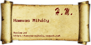 Hamvas Mihály névjegykártya